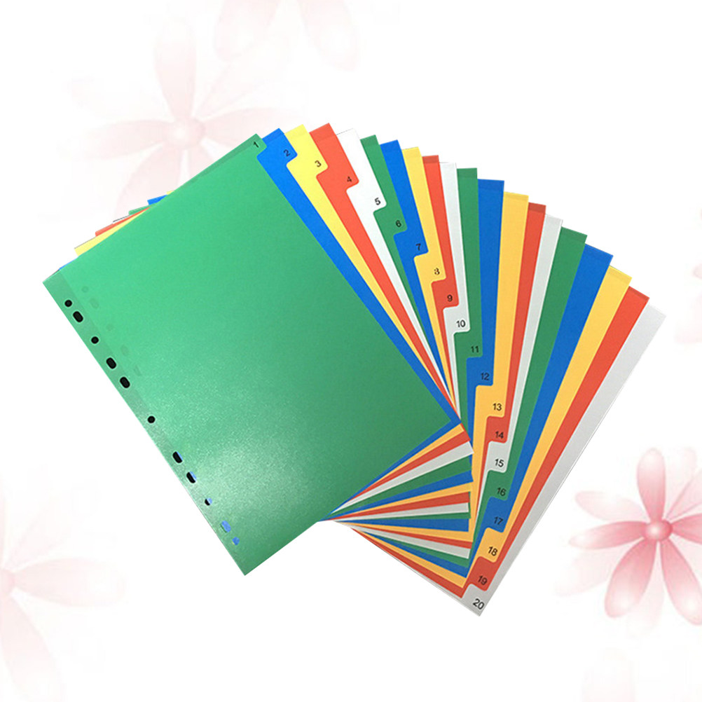 Tab Divider A4 - 40Pcs A4 Multi-Color Classified Tab Dividers