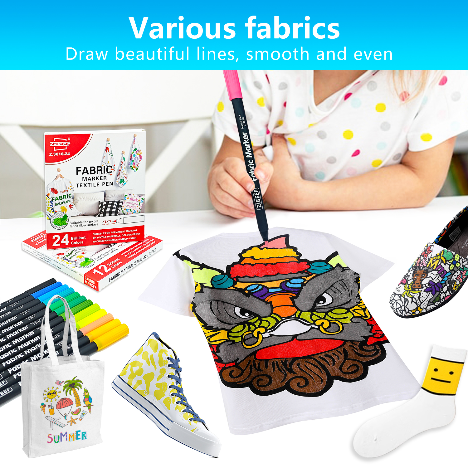 12/24 Color Fabric Markers-Fin - огляд і ціна Correction Pen Fine