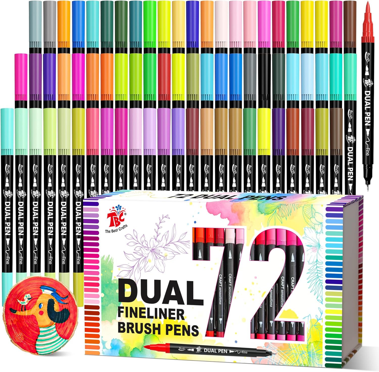 72 Color Dual Tip Brush Pens,  - огляд і ціна Correction Pen Fine