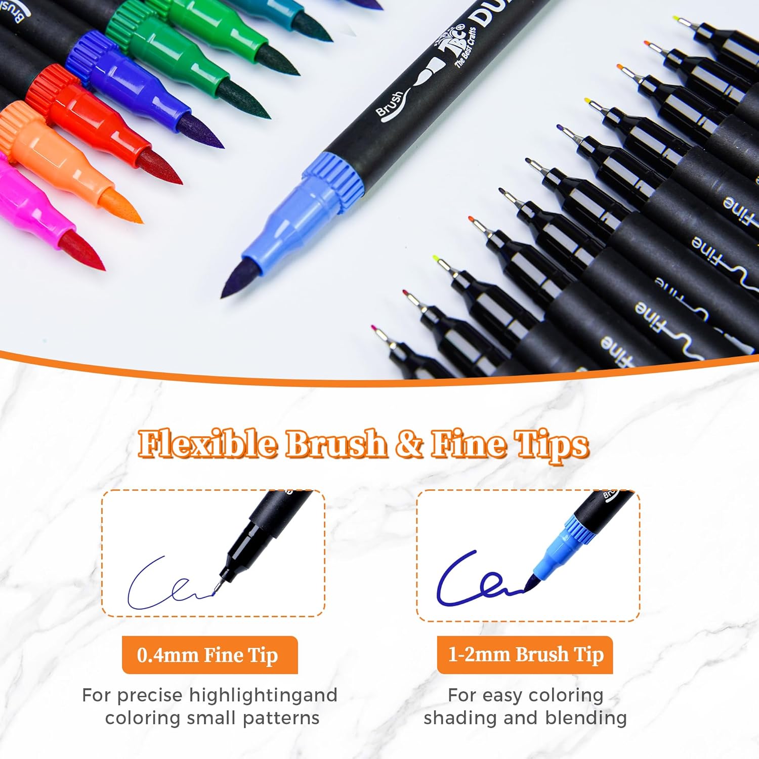 72 Color Dual Tip Brush Pens,  - огляд і ціна Correction Pen Fine