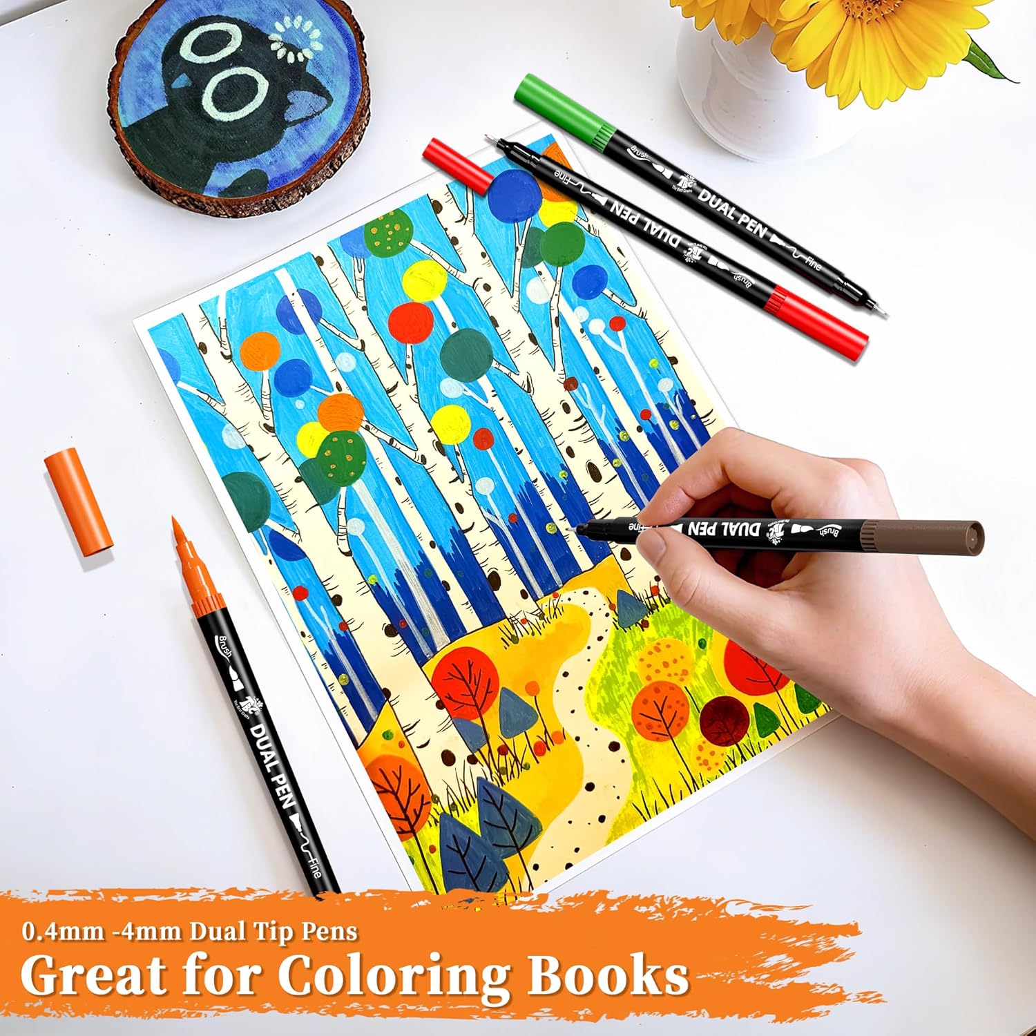 72 Color Dual Tip Brush Pens,  - огляд і ціна Correction Pen Fine
