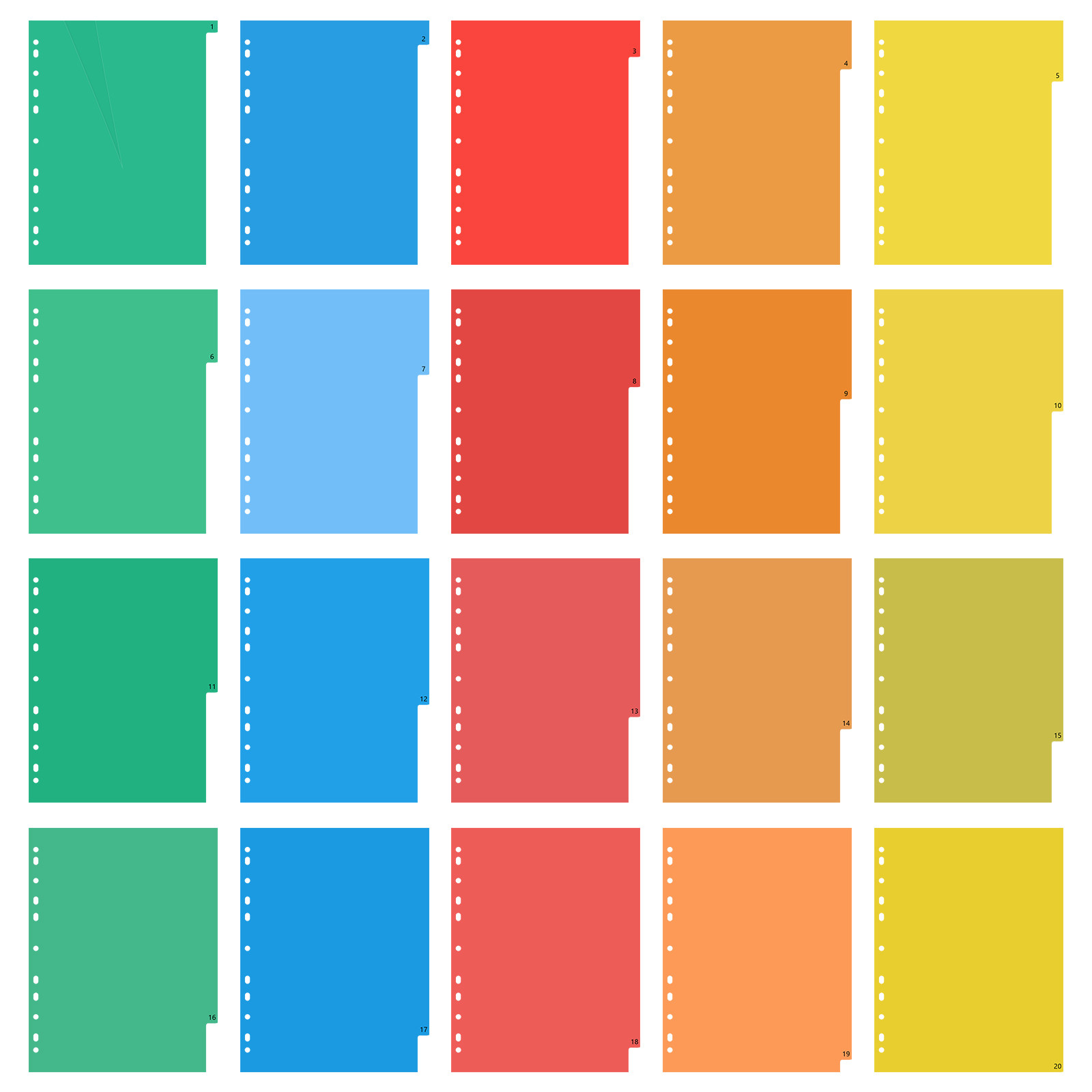 20 Pages A4 Colorful Plastic B - огляд і ціна Tab Divider A4