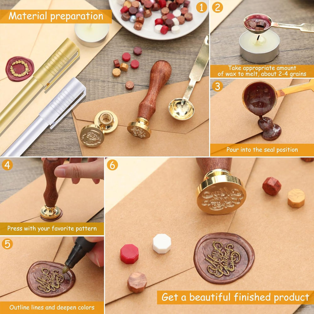 Custom Wax Seal Stamp,Personal - огляд і ціна Wax Seal Stamp Set