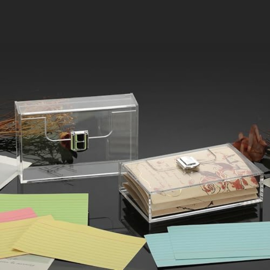 2 Pack Clear Acrylic Index Car - огляд і ціна Card Index Box