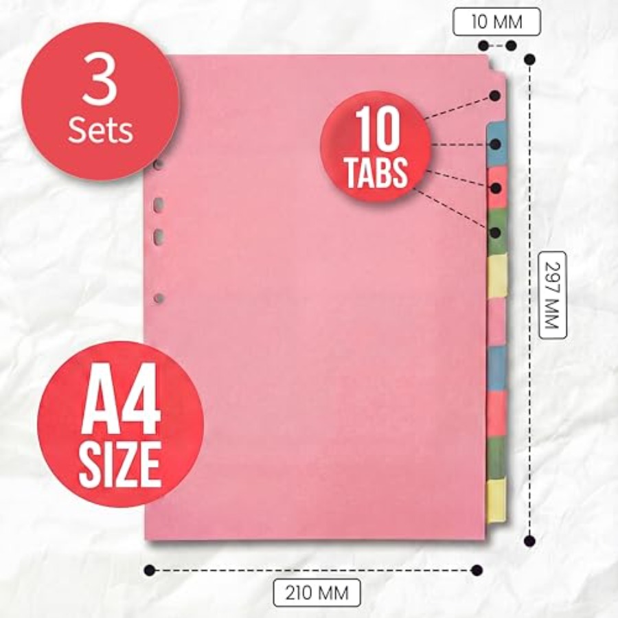 3 Pack] Binder Dividers with T - огляд і ціна Tab Divider A4