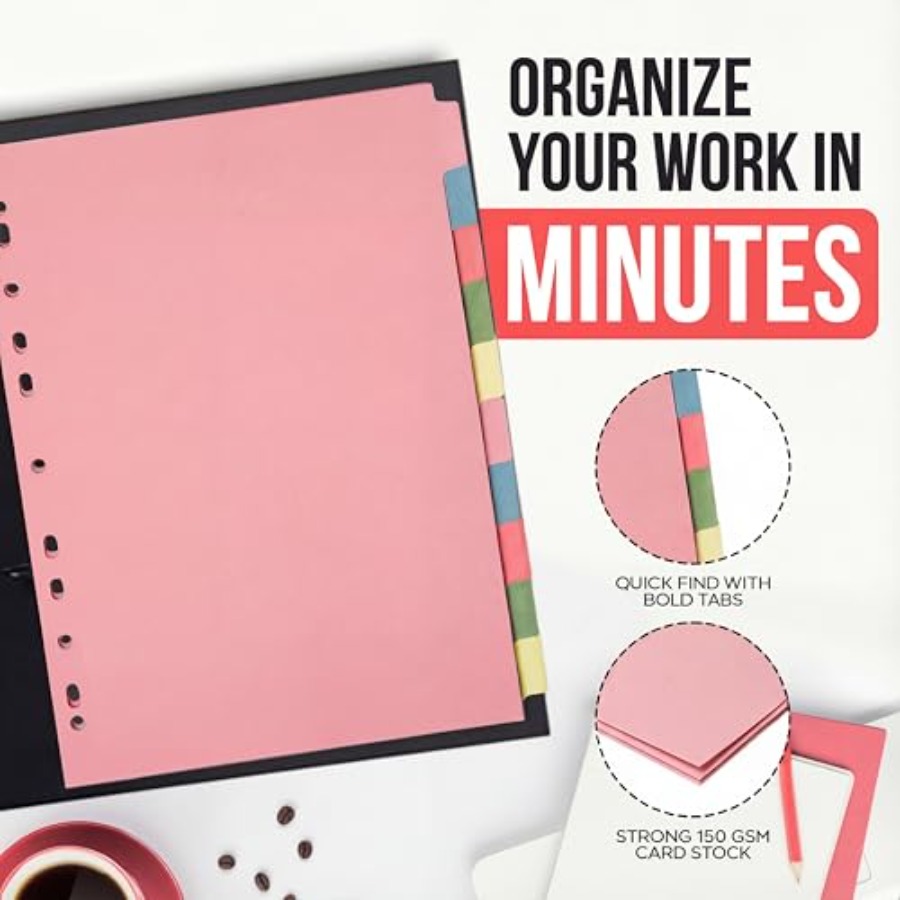 3 Pack] Binder Dividers with T - огляд і ціна Tab Divider A4