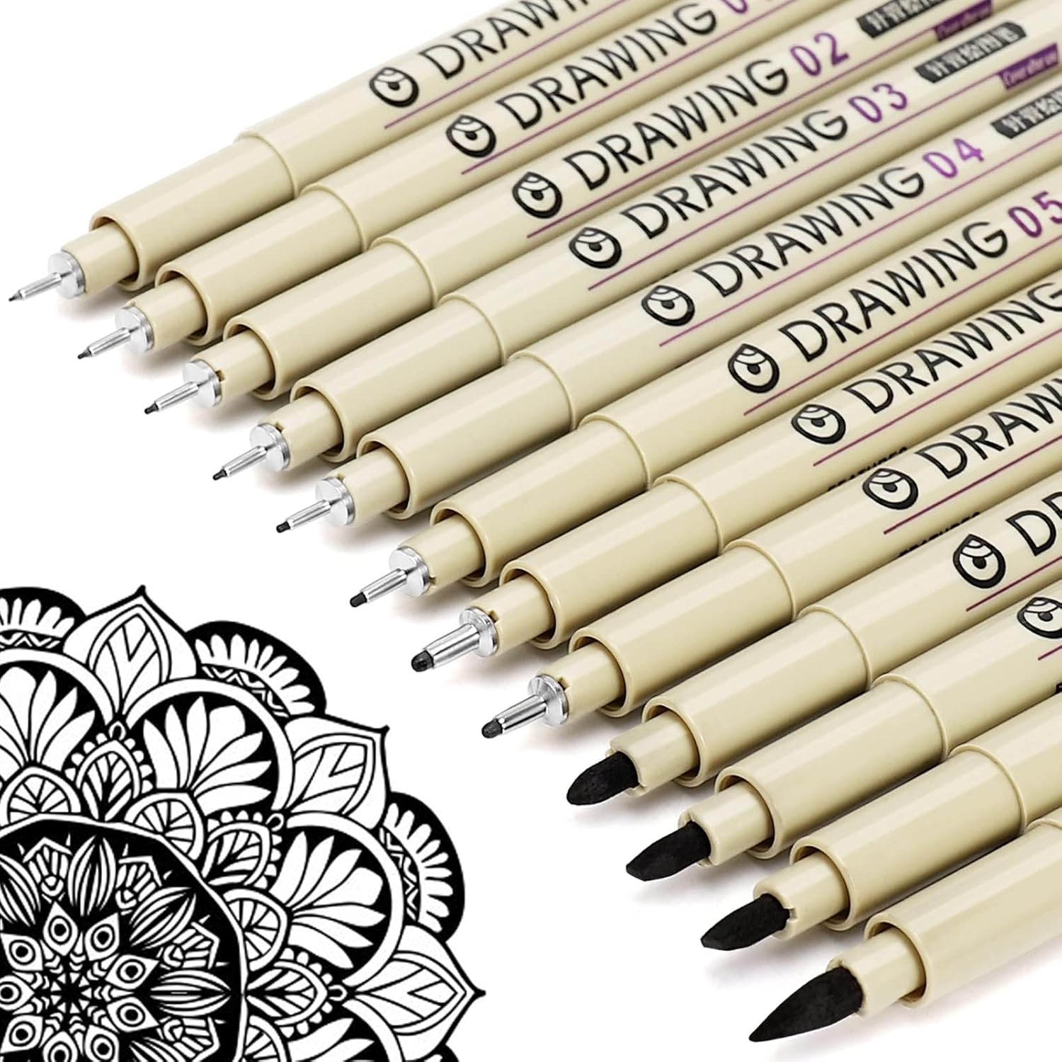 12 Black Fine Line Drawing Pen - огляд і ціна Archive Box Set