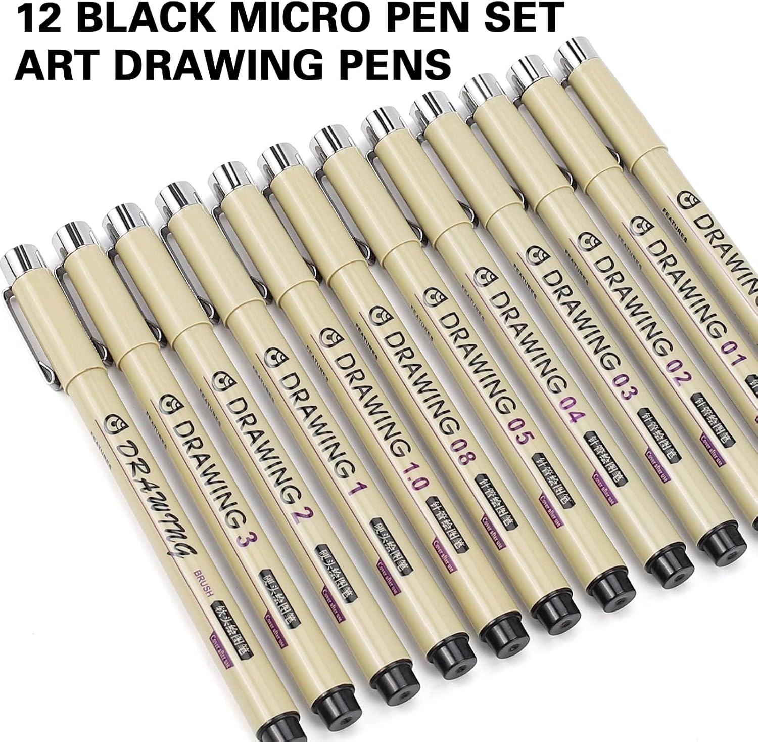 12 Black Fine Line Drawing Pen - огляд і ціна Archive Box Set