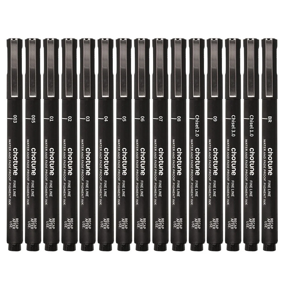 Black Micro Pens,15 Sizes,Wate - огляд і ціна Archive Box Set