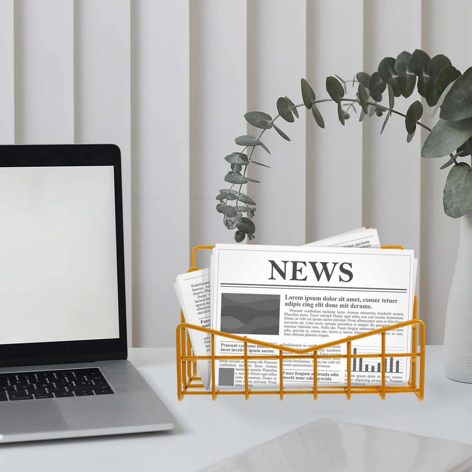 1Pcs Electroplated Metal Stora - огляд і ціна Magazine Holder Rack