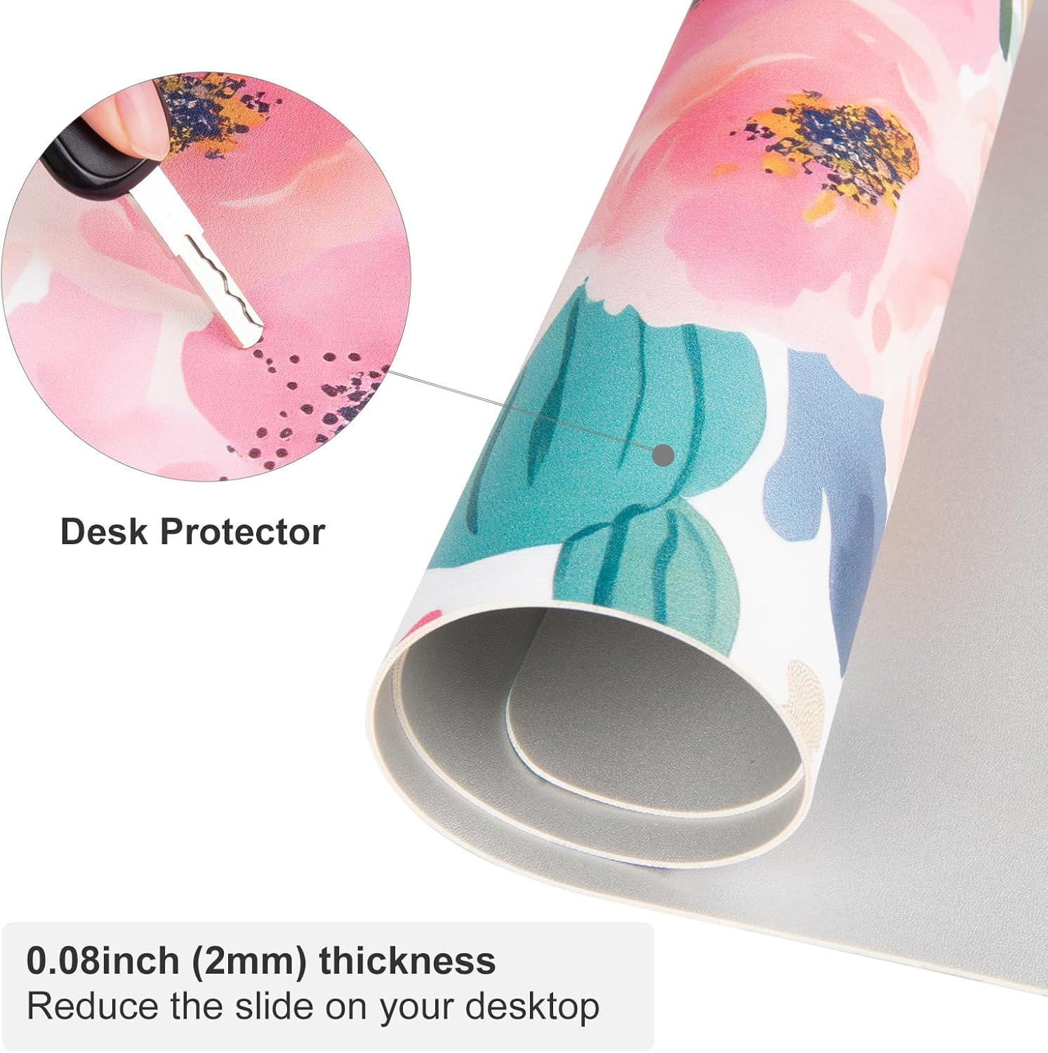 Large Mouse Pad Pink Floral De - огляд і ціна Leather Desk Pad