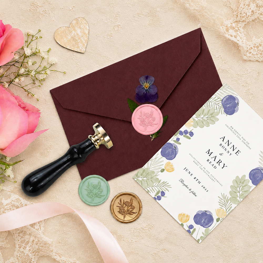 Wax Seal Stamp Set Flower Plan - огляд і ціна Wax Seal Stamp Set